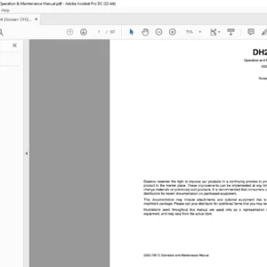 1994 Doosan DH220LC Excavator Operation & Maintenance Manual  - PDF DOWNLOAD