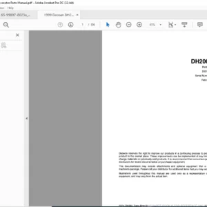 1999 Doosan DH200 200LC Excavator Parts Manual - PDF DOWNLOAD