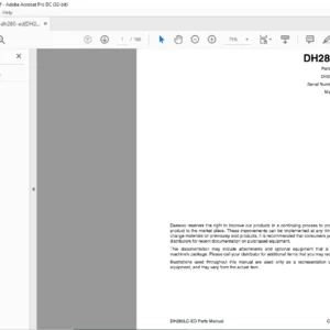 1999 Doosan DH280 (E.D.)Excavator Parts Manual - PDF DOWNLOAD