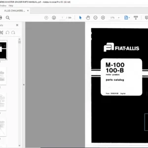 ALLIS CHALMERS M100 SERIES B MOTOR GRADER PARTS MANUAL - PDF DOWNLOAD