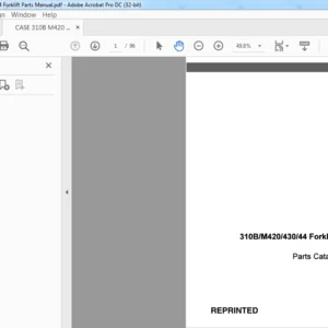 CASE 310B M420 430 44 Forklift Parts Manual - PDF DOWNLOAD