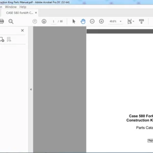 CASE 580 Forklift Construction King Parts Manual - PDF DOWNLOAD
