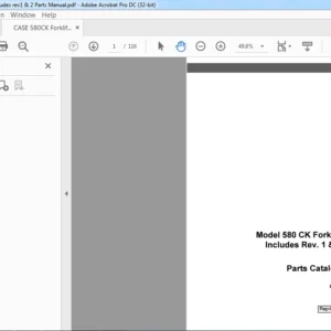 CASE 580CK Forklift Includes rev1 & 2 Parts Manual - PDF DOWNLOAD