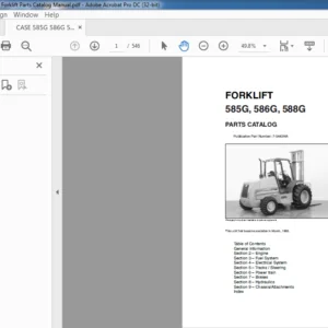 CASE 585G 586G 588G Forklift Parts Catalog Manual - PDF DOWNLOAD
