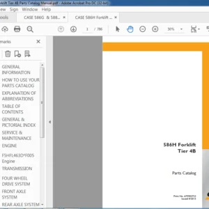CASE 586H Forklift Tier 4B Parts Catalog Manual - PDF DOWNLOAD