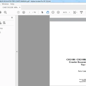 CASE CX210B  MINI CRAWLER EXCAVATOR TIER 3 PARTS MANUAL - PDF DOWNLOAD