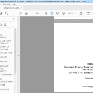 CASE CX36B  COMPACT CRAWLER EXCAVATOR TIER 4 (NA) - ASN PX15-21105- (NATN62959-) PARTS MANUAL - PDF DOWNLOAD