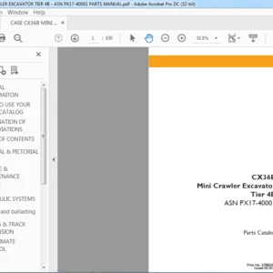 CASE CX36B MINI CRAWLER EXCAVATOR TIER 4B - ASN PX17-40001 PARTS MANUAL - PDF DOWNLOAD