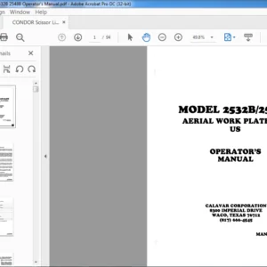 CONDOR Scissor Lift 2532B 2548B Operator's Manual - PDF DOWNLOAD