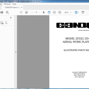 CONDOR Scissor Lift 2532C 2548C Parts Manual - PDF DOWNLOAD
