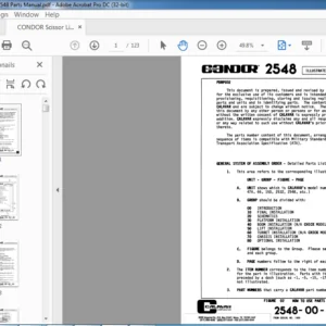 CONDOR Scissor Lift 2548 Parts Manual - PDF DOWNLOAD