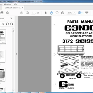 CONDOR Scissor Lift 3172 Parts Manual Sn 2698 - PDF DOWNLOAD