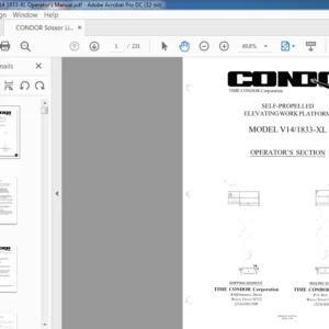 CONDOR Scissor Lift V14 1833-XL Operator's Manual - PDF DOWNLOAD