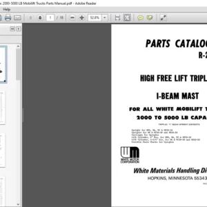 White High Free Lift Triplex 2000-5000 LB Mobilift Trucks Parts Manual - PDF Download!