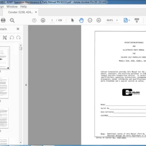 Condor 3238, 4248, 4248LC, 4248T Operation Maintenance & Parts Manual - PDF DOWNLOAD