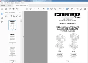 Condor 3887E 4887E Operator's, Maintenance, Parts & Vendor Manual - PDF DOWNLOAD