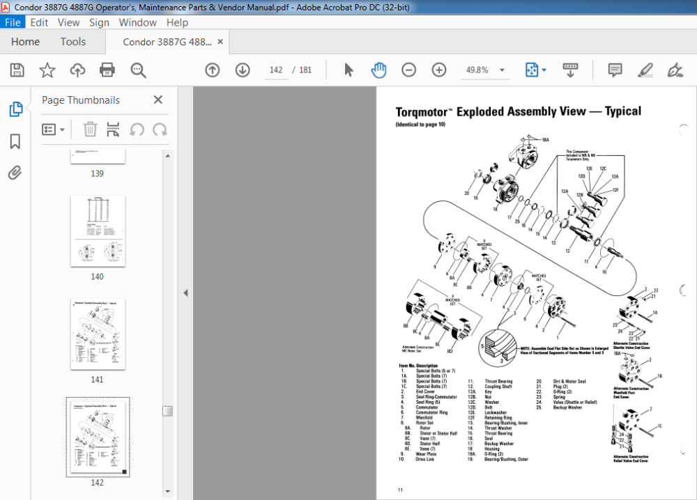 Condor 3887G 4887G Operator's, Maintenance Vendor & Parts Manual - PDF ...