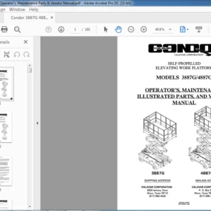 Condor 3887G 4887G Operator's, Maintenance Vendor & Parts  Manual - PDF DOWNLOAD