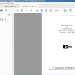 Condor 48 50 56 58 68 & 76 Self-Propelled Parts Manual SN. 4801 - PDF DOWNLOAD