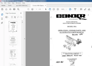 Condor 86A Operator's, Vendor Parts & Parts Manual - PDF DOWNLOAD