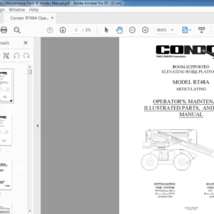 Condor RT48A Operator's Maintenance Vendor & Parts Manual - PDF DOWNLOAD