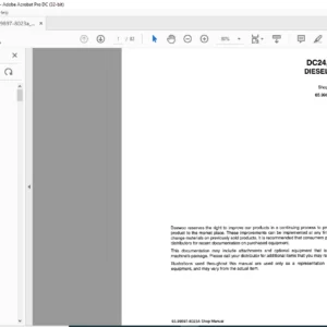 DOOSAN DC 24 DC 24T DISEL ENGINE EXCAVATOR MAINTENANCE SHOP MANUAL - PDF DOWNLOAD
