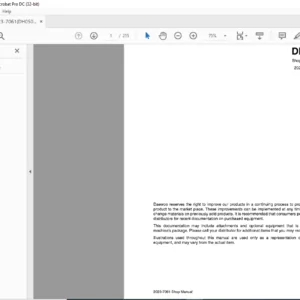 DOOSAN DH 50 EXCAVATOR MAINTENANCE SHOP MANUAL  - PDF DOWNLOAD