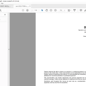 DOOSAN DH 50 EXCAVATOR OPERATION & MAINTENANCE MANUAL - PDF DOWNLOAD