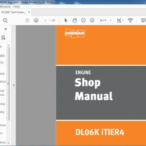 DOOSAN DL06 ITIER EXCAVATOR ENGINE SHOP MANUAL 950106-00344  - PDF DOWNLOAD