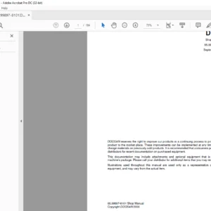 DOOSAN DL08 EXCAVATOR SHOP MANUAL 65.99897-8101 - PDF DOWNLOAD