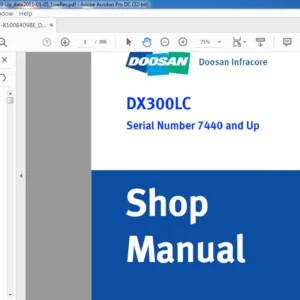 DOOSAN DX300LC EXCAVATOR SHOP MANUAL K1006409E-1 - PDF DOWNLOAD