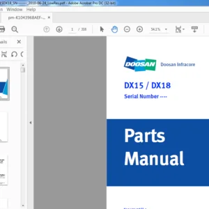 DOOSAN DX15 DX18 EXCAVATOR PARTS MANUAL - PDF DOWNLOAD