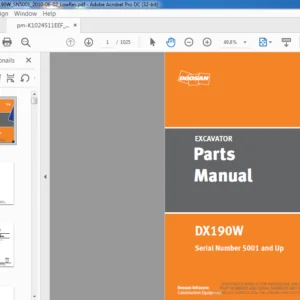 DOOSAN DX190W EXCAVATOR PARTS MANUAL - PDF DOWNLOAD