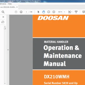 DOOSAN DX210WMH MATERIAL HANDLER Operation & MAINTENANCE MANUAL 950106-01409NA - PDF DOWNLOAD