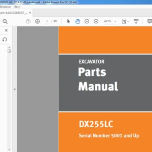 DOOSAN DX225LC EXCAVATOR PARTS MANUAL K1016583GEF - PDF DOWNLOAD