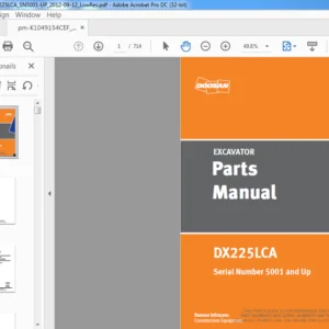 DOOSAN DX225LCA EXCAVATOR PARTS MANUAL K1049154CEF - PDF DOWNLOAD