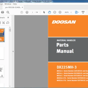 DOOSAN DX225MH  EXCAVATOR MATERIAL HANDLER PARTS MANUAL 950106-01408  - PDF DOWNLOAD