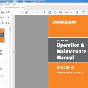 DOOSAN DX225MLC OPERATION & MAINTENANCE MANUAL 950106-00282CE - PDF DOWNLOAD