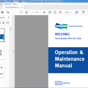 DOOSAN DX225MLC OPERATION & MAINTENANCE MANUAL K1024240E-1  - PDF  DOWNLOAD