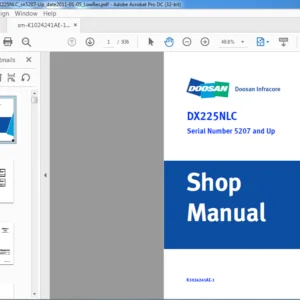 DOOSAN DX225NLC EXCAVATOR SHOP MANUAL K1024241AE-1 - PDF DOWNLOAD