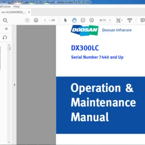 DOOSAN DX300LC EXCAVATOR OPERATION & MAINTENANCE MANUAL K1006408D - PDF DOWNLOAD