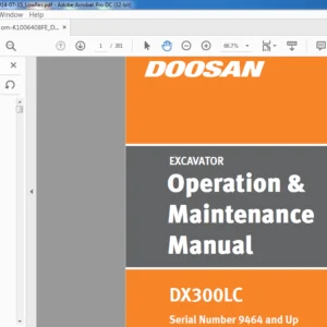 DOOSAN DX300LC EXCAVATOR OPERATION & MAINTENANCE MANUAL K1006408FE  - PDF DOWNLOAD