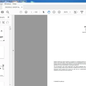 DOOSAN  DX300LC EXCAVATOR SHOP MANUAL K1006409E  - PDF DOWNLOAD