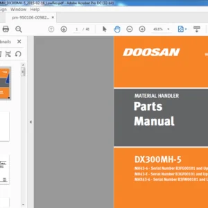 DOOSAN DX300MH 5 EXCAVATOR MATERIAL HANDLER PARTS MANUAL 950106-00982 EFMH - PDF DOWNLOAD