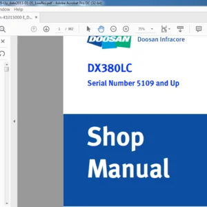 DOOSAN DX380LC EXCAVATOR SHOP MANUAL K1015000E  - PDF DOWNLOAD