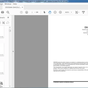 DOOSAN DX420LC EXCAVATOR OPERATION AND MAINTENANCE MANUAL K1009094AE  - PDF DOWNLOAD