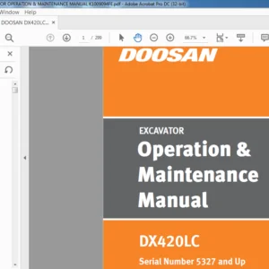 DOOSAN DX420LC EXCAVATOR OPERATION & MAINTENANCE MANUAL K1009094FE  - PDF DOWNLOAD