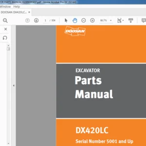 DOOSAN DX420LC EXCAVATOR PARTS MANUAL K1009095KEF - PDF DOWNLOAD