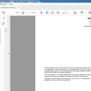DOOSAN DX420LC EXCAVATOR SHOP MANUAL - PDF DOWNLOAD
