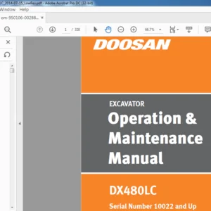 DOOSAN DX480LC DX520LC EXCAVATOR OPERATION AND MAINTENANCE MANUAL 950106-00288CE - PDF DOWNLOAD
